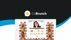 GoBrunch virtual meeting interface with participant icons