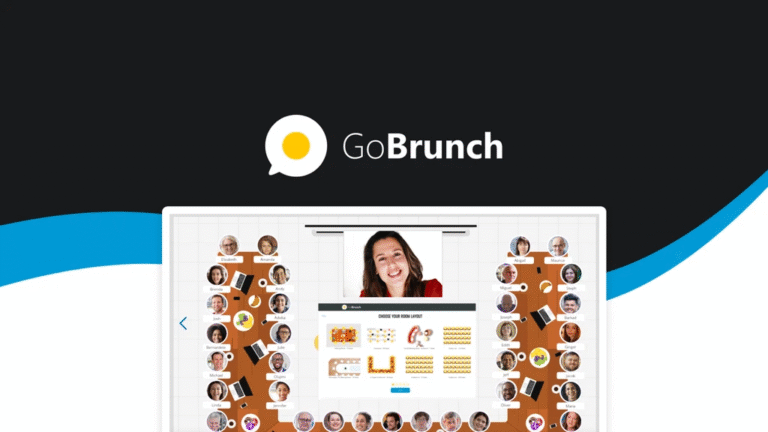GoBrunch virtual meeting interface with participant icons